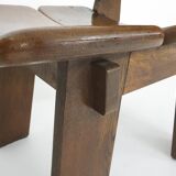 Set of four solid oak dining chairs, The Netherlands 1970's