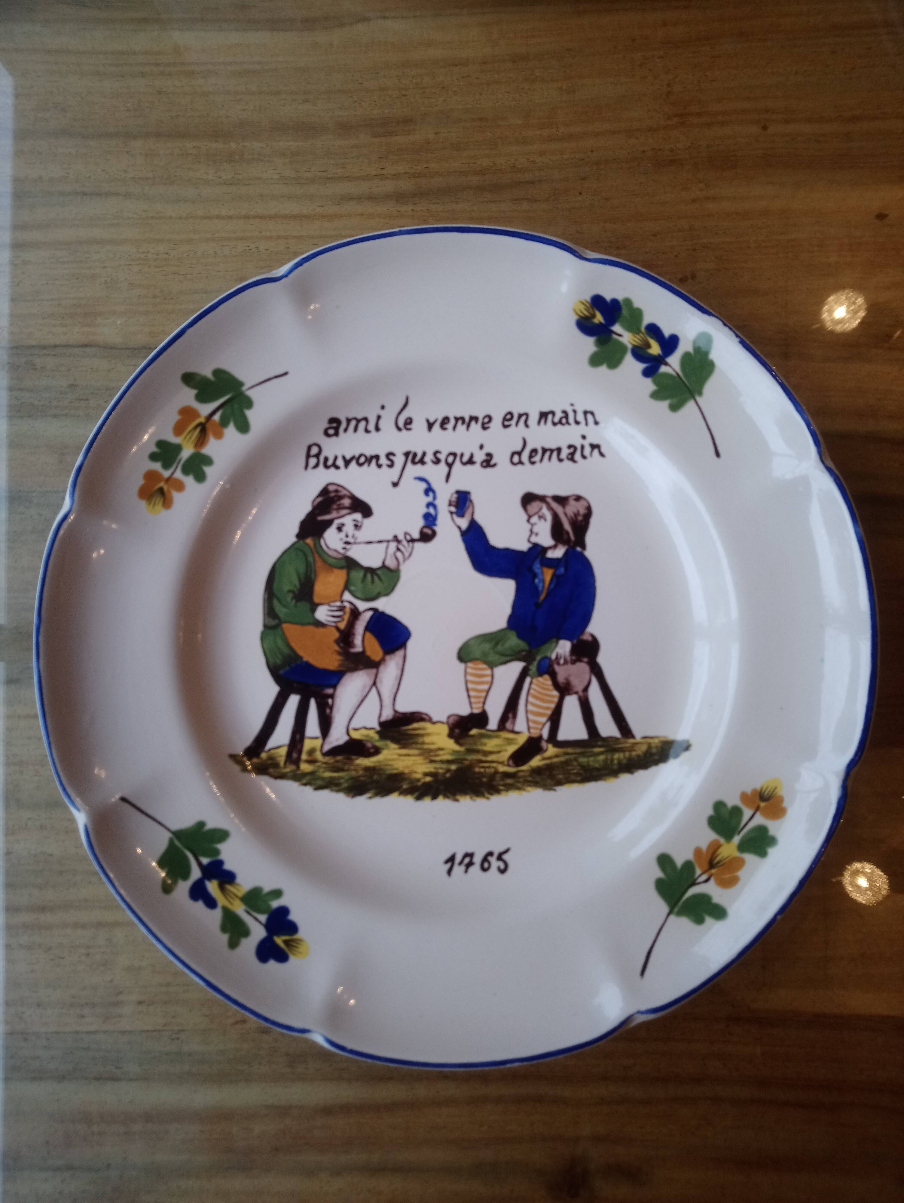Set of 4 speaking plates in Saint Clement porcelain