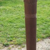 Floor lamp with shelf of the 40s/50s in beech lampshade red fabric