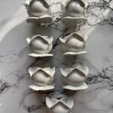 White porcelain rose shaped candle holders