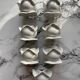 White porcelain rose shaped candle holders