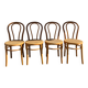Set of 4 bentwood bistro chairs with caning.