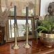 Pair of twisted brass column candle holders
