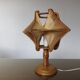 Scandinavian lamp, wire and wood, 60s 70s
