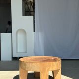 Quadripod coffee table in solid wood monoxyl natural color (dark)