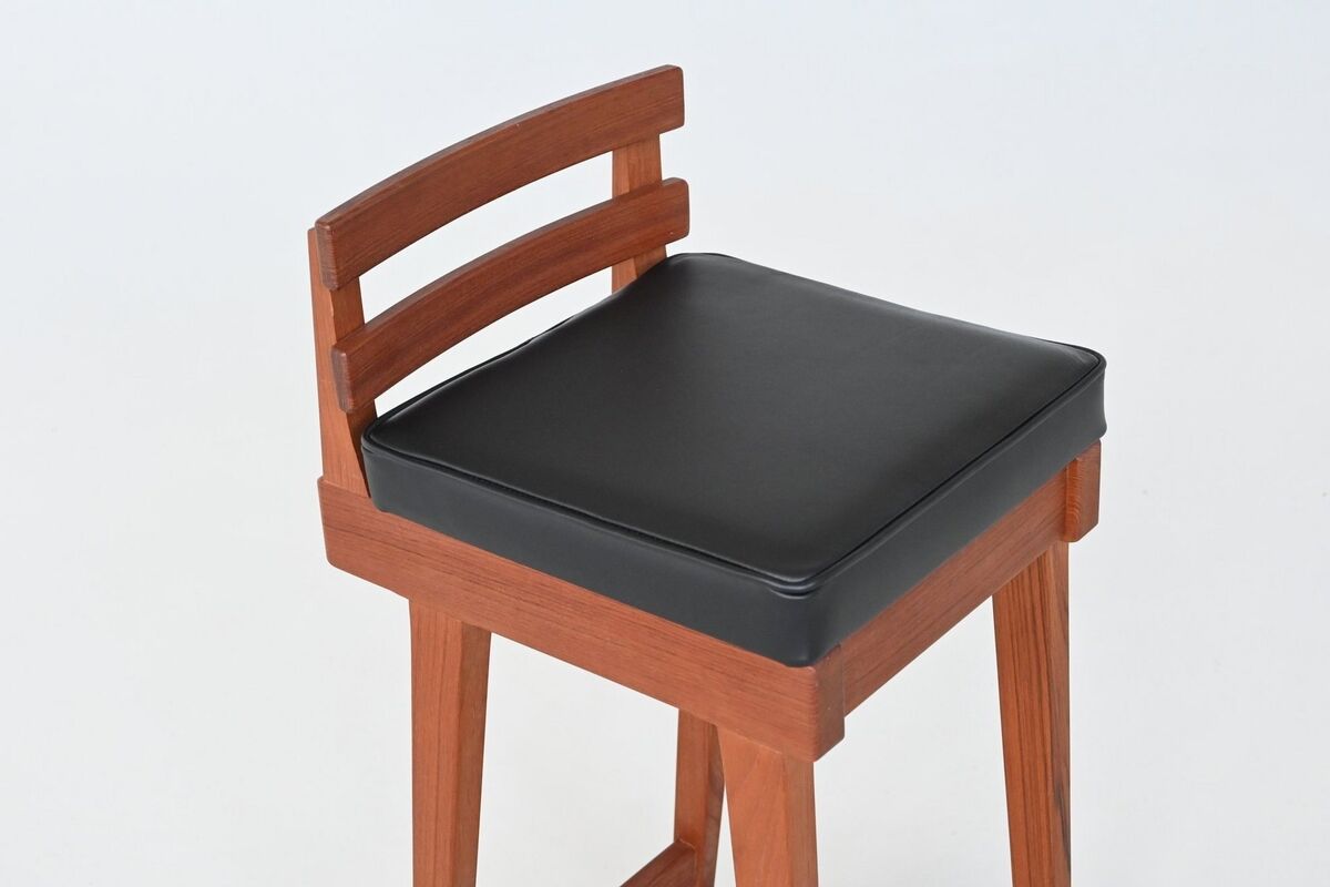 Erik Buch set of three bar stools in teak Dyrlund Denmark 1960