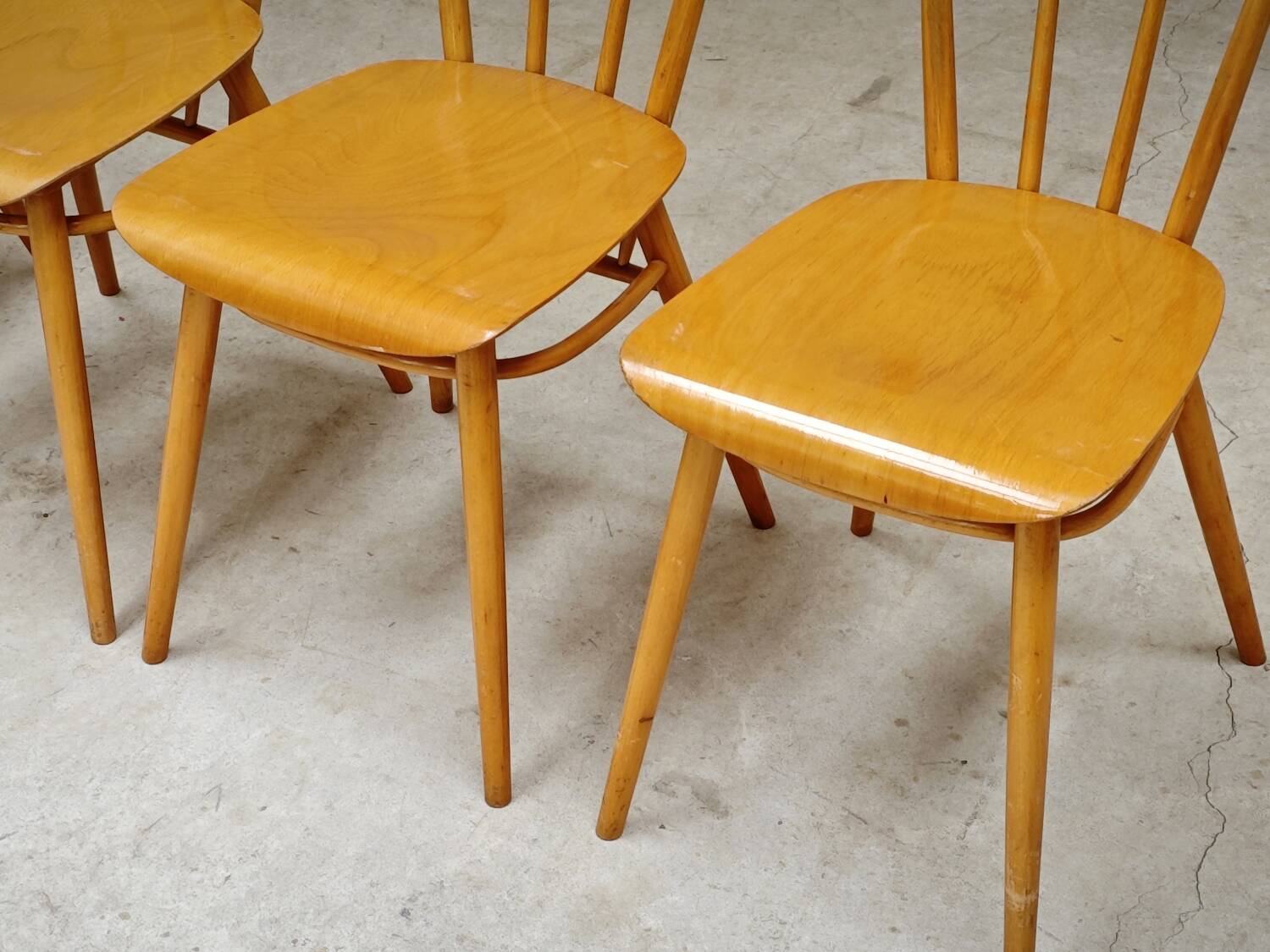 Set of 4 wooden dining chairs by Tatra Nabytok 1960