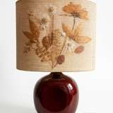 Vallauris Table Lamp Red Ceramic & Shade with F
