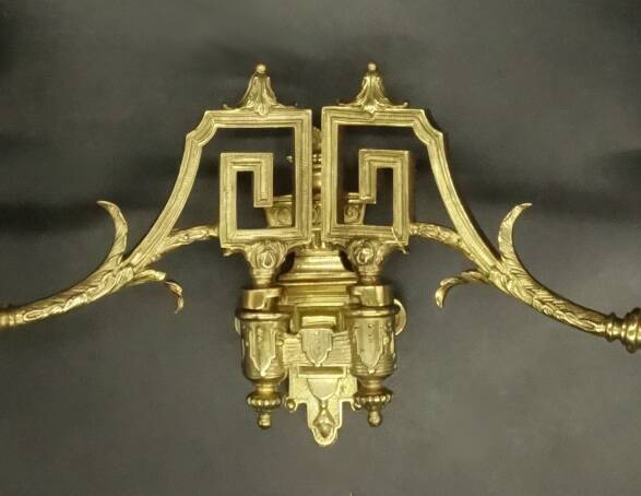 Pair of sconces with Louis XVI laurel garlands from the 19th century - Émile Muller