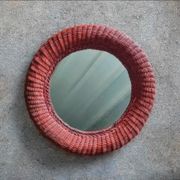 Grand miroir osier années 60