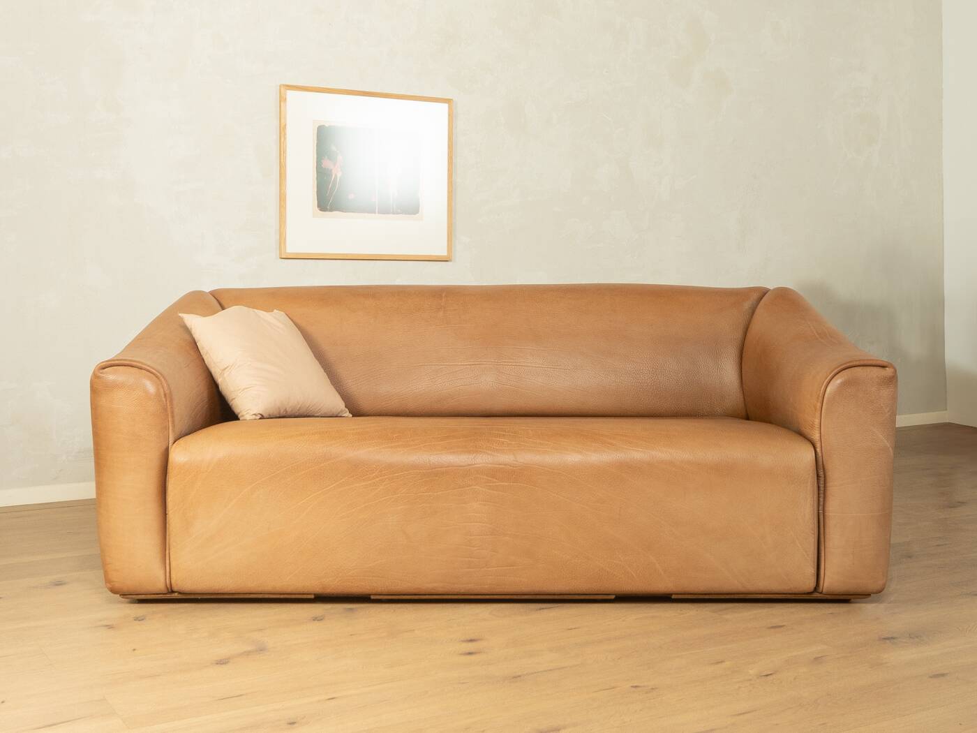 DS-47 three-seater sofa from the 1970s by de Sede in natural light brown nappa leather