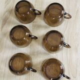 Coffee service amber glass 70s Vereco