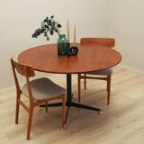 Teak round table, Italian design, 1970s, production: Italy