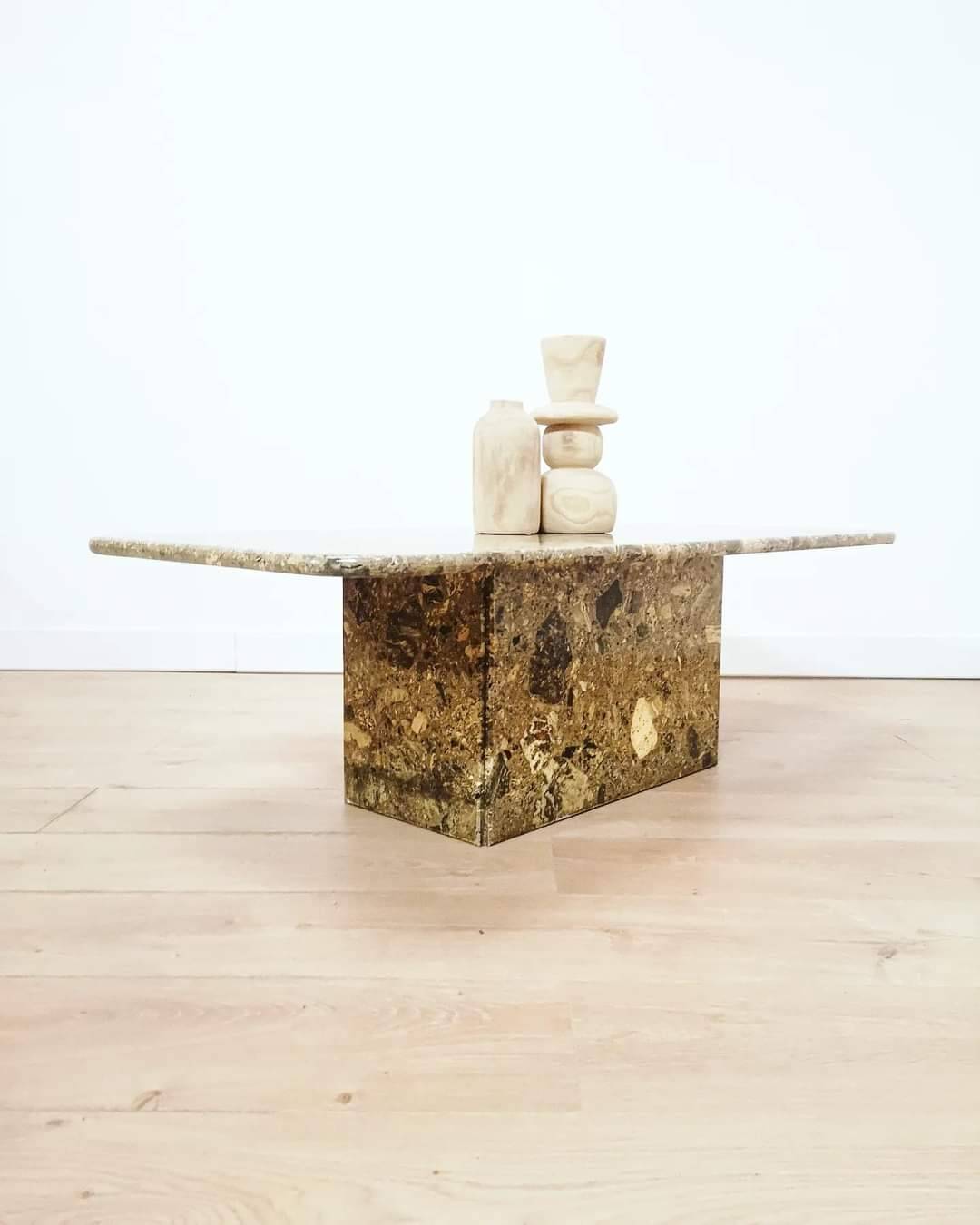 Gray/khaki marble coffee table