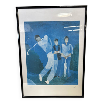 Lithograph "golf" by Heine