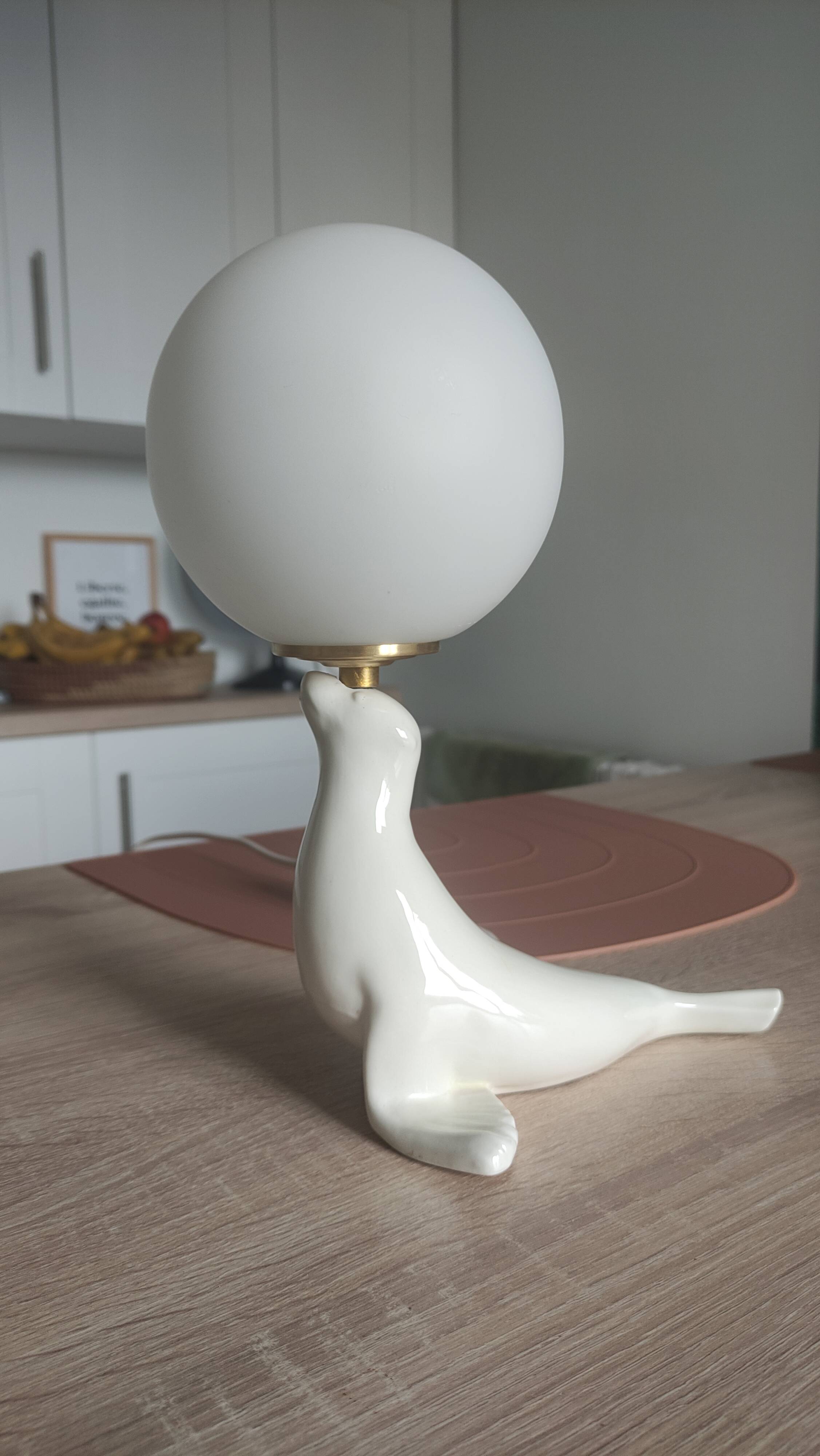 Vintage sea lion lamp
