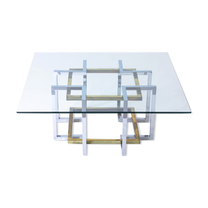table basse géométrique - laiton