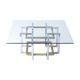 Geometrical brass & chrome coffee table, Belgium 1970s