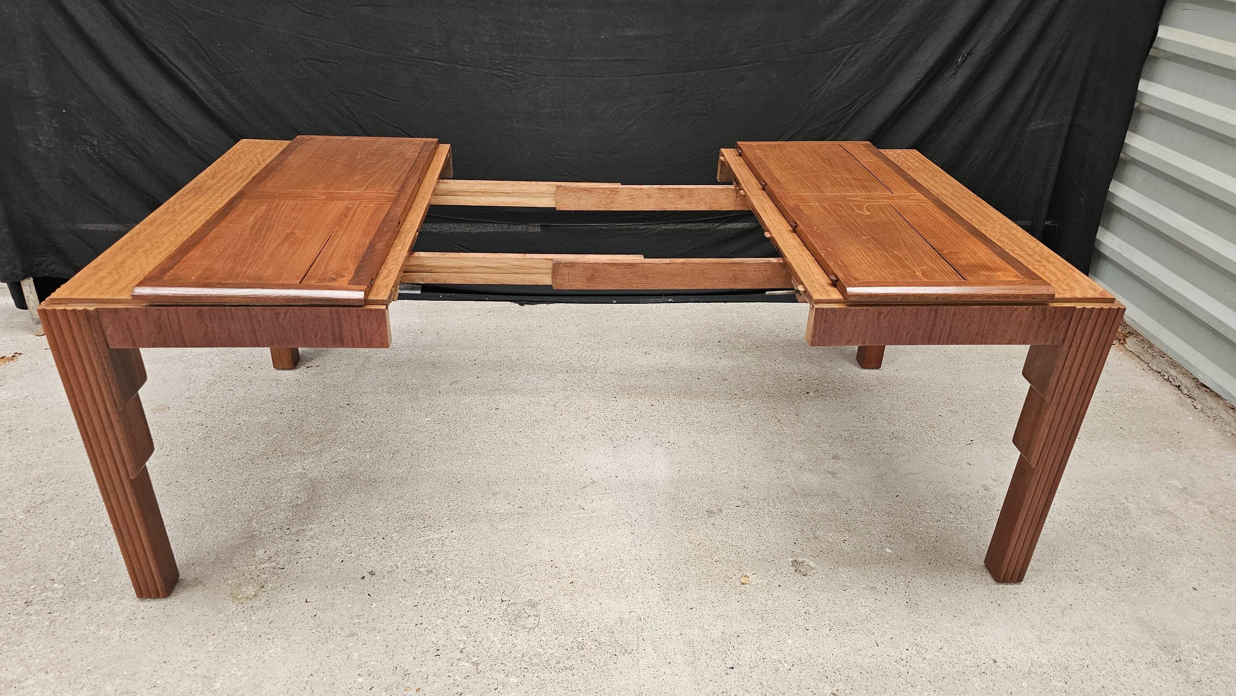 Lot of table and 6 Art Deco chairs from Saddier & fils