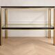 Vintage black and gold console with two glass shelves – 70s/80s