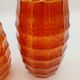 Paire Vases Art Déco Josef Invald Carnival Marigold Orange Irisé Jacobean