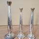 Set of 3 silver metal soliflores