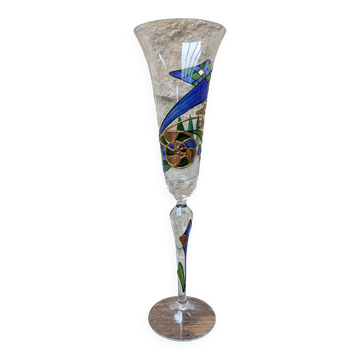 Champagne flute Paul Nagel collection Rêveries model Nautilus hand-painted