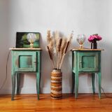 Pair of weathered bedside tables