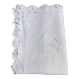 FM embroidered linen pillowcase English embroidery