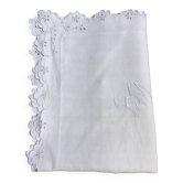 Taie d’oreiller lin brodée FM broderie anglaise