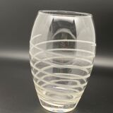 Vase en verre ovale avec spirale ciselée