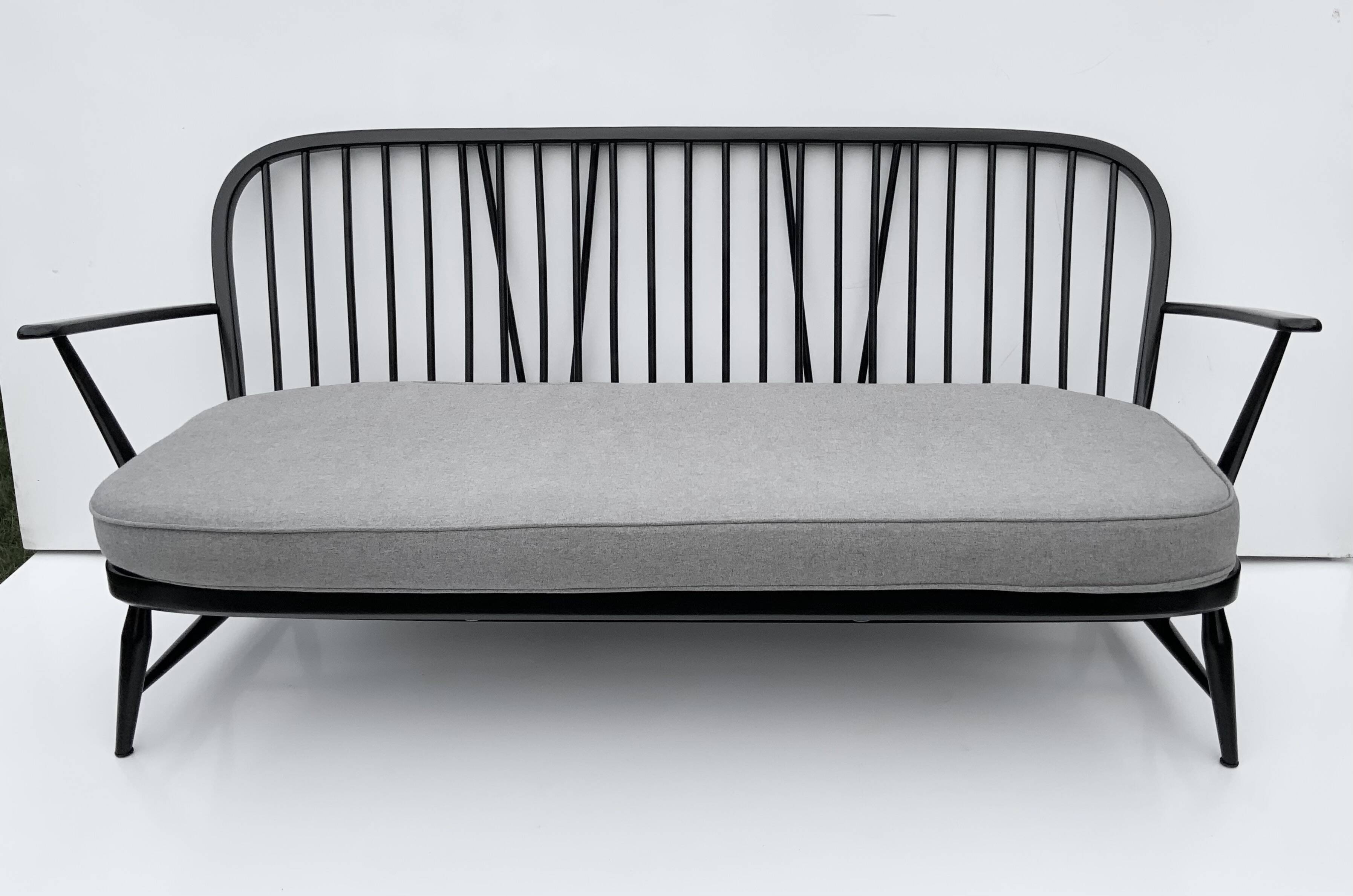 Mid-20th century Ercol Black wood sofa 3 seater
