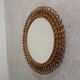 Round vintage mirror with bamboo edge