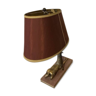 Lampe avec cerf bronze allongé