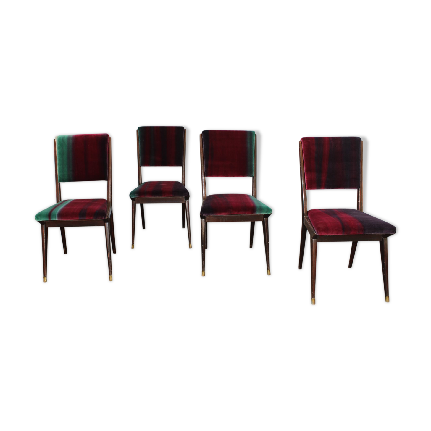 1950s mid-century velvet dining room chairs