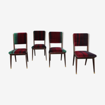 1950s mid-century velvet dining room chairs