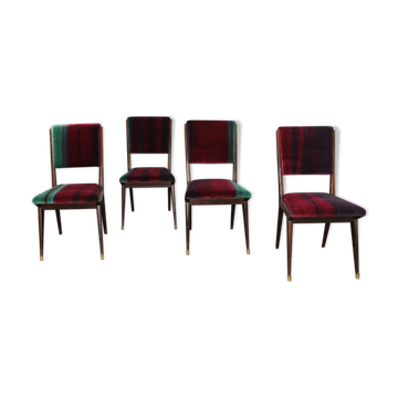 1950s mid-century velvet dining room chairs