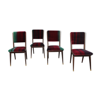 1950s mid-century velvet dining room chairs