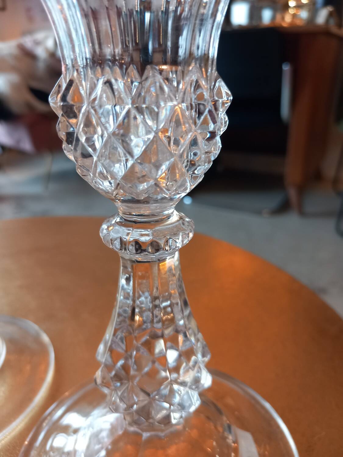 Pair of Crystal candlesticks.
