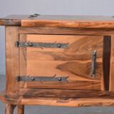 Bahut bar Brutaliste free form in olive tree