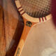Vintage blond wood tennis racket