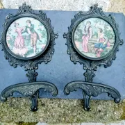 2 large metal coat hooks from Italy, 1960s.