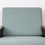 Paire de Fauteuils Danois en Teck, tissu et cuir, modèle N°4 Capella Illum Wikkelsø/Niels Eilersen.