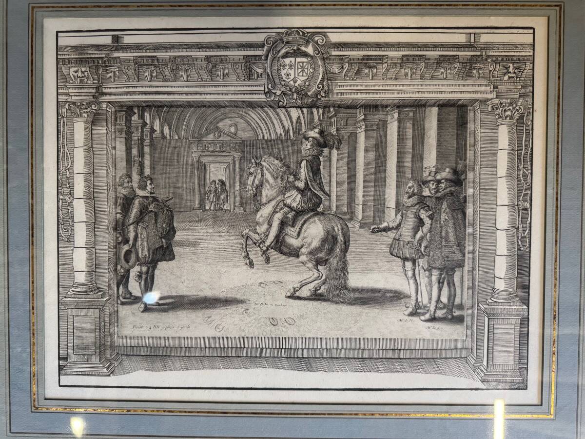 Suite de trois gravures, extraites de “l’instruction du Roy” Antoine de Pluvinel, 1666