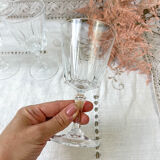 8 Crystal D'Arques red wine glasses model "VERSAILLES"