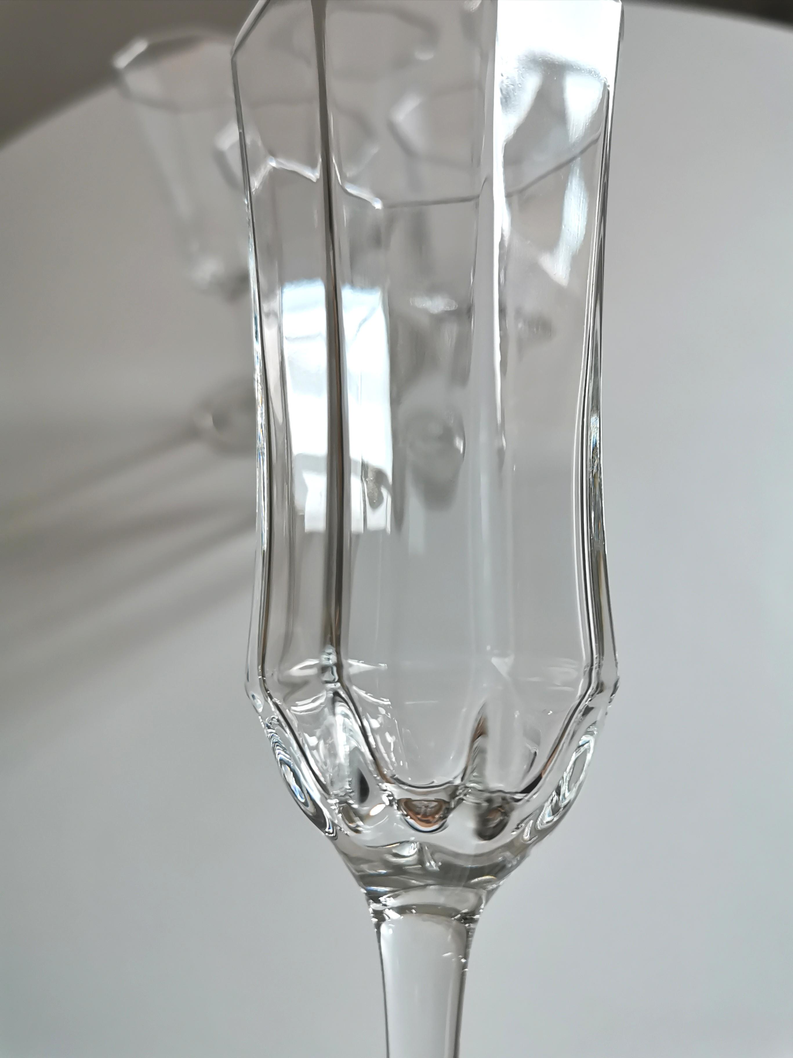 Service of 6 vintage champagne flutes