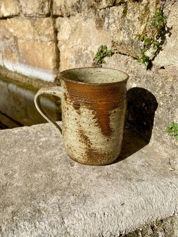 Speckled stoneware pot