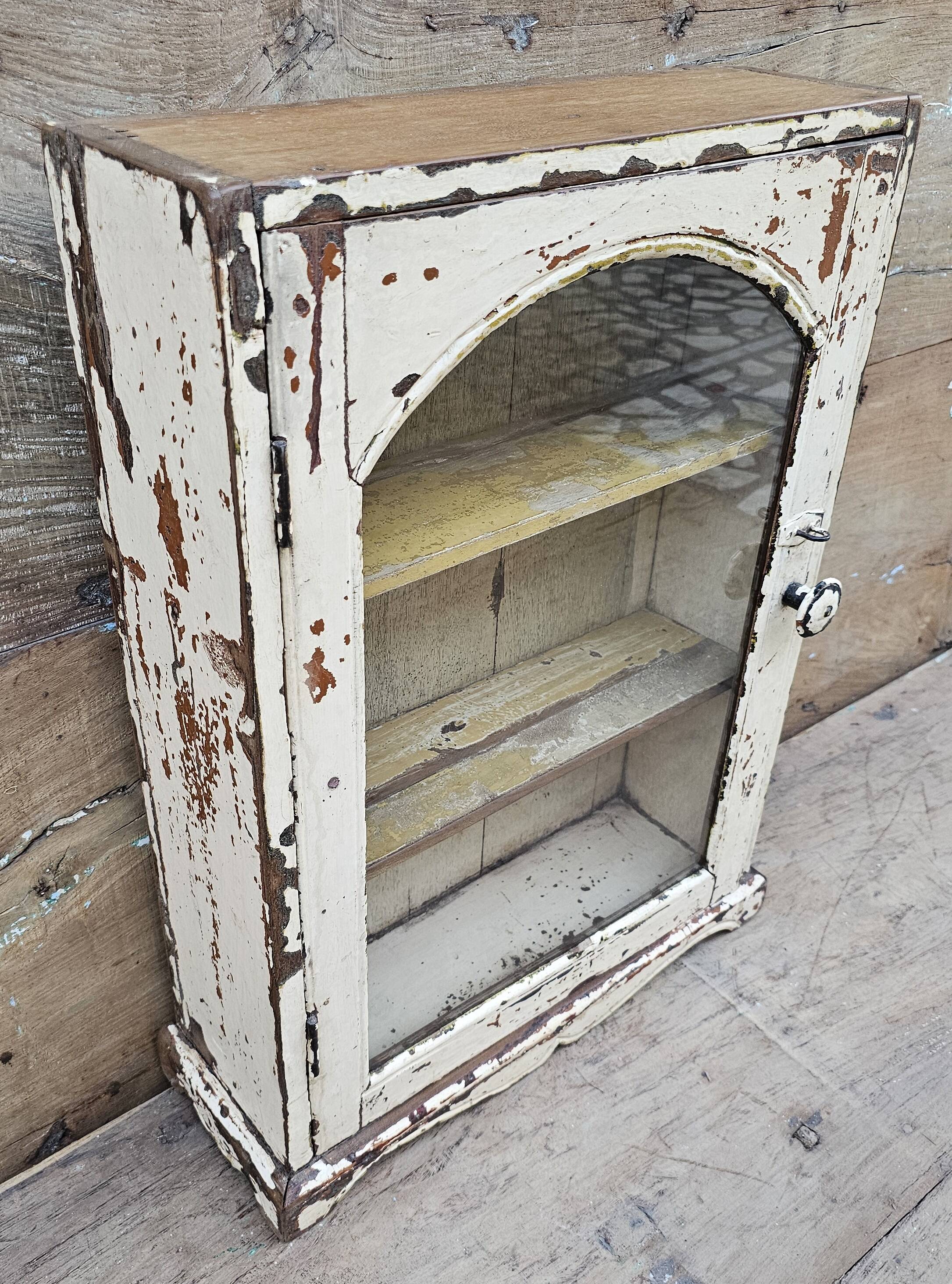 Old Burmese teak wall display case