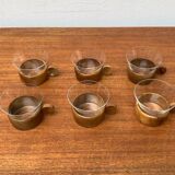 Mid-century wooden tea glasses, 1960s, set of 5