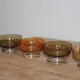 Set of 6 vintage multicoloured glass dessert bowls – 1970s